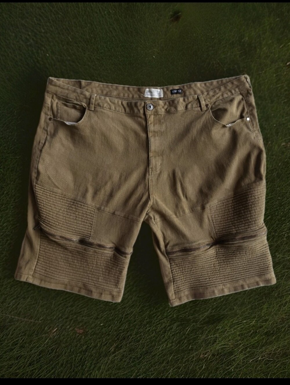 Trestles Supply Co Mens Shorts Size 50 Big & Tall Dark Khaki Zipper Accents